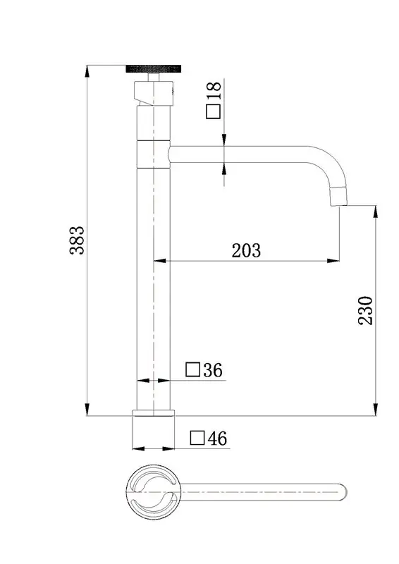 ברז פרח גבוה מסתובב, ניקל 1201