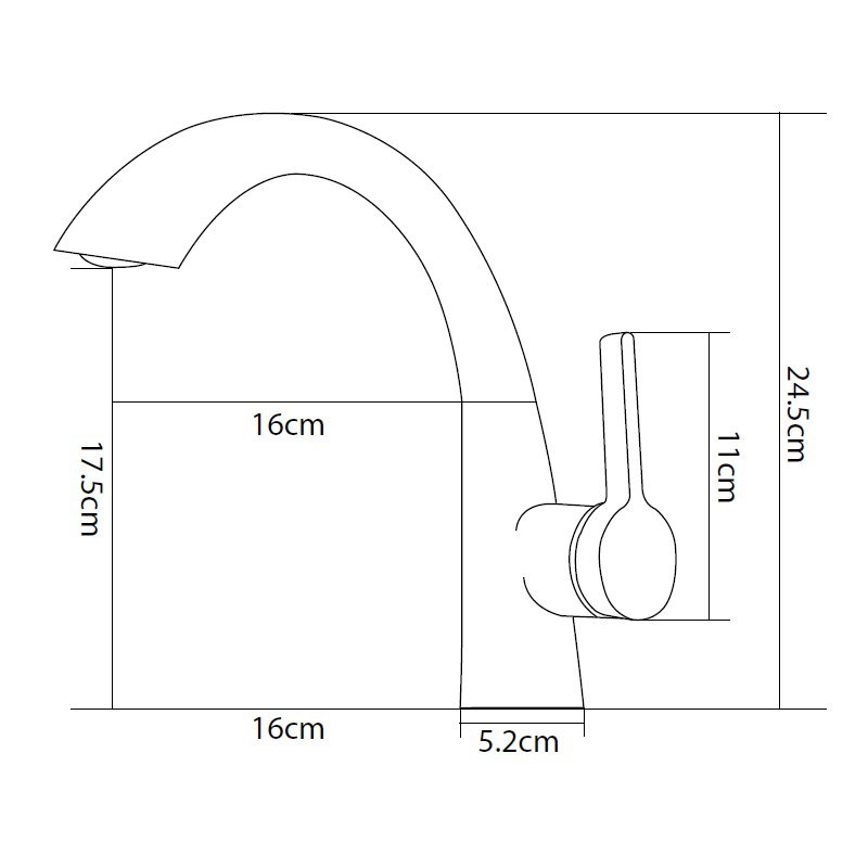 ברז פרח קצר מסתובב, לבן מט 1201W