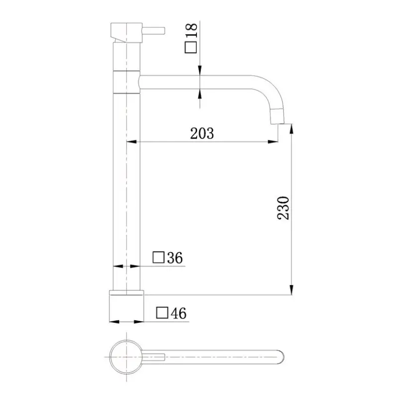ברז פרח גבוה מסתובב, ניקל 1201