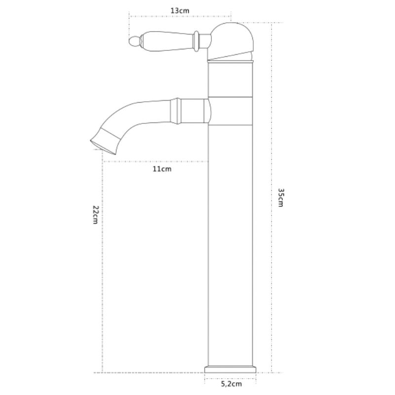 ברז פרח גבוה ניקל