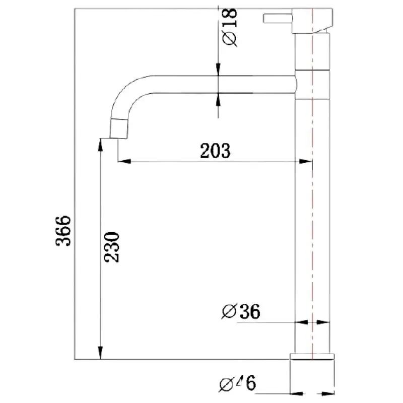 ברז פרח גבוה ידית בירה זהב מט 1901 – תמונה 3