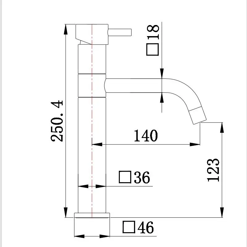 ברז נמוך ניקל מבריק