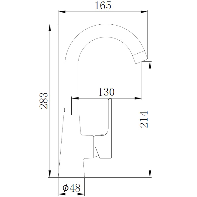ברז נמוך שחור מט