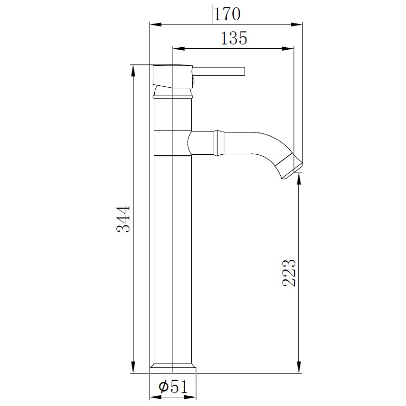 ברז פרח גבוה בניקל