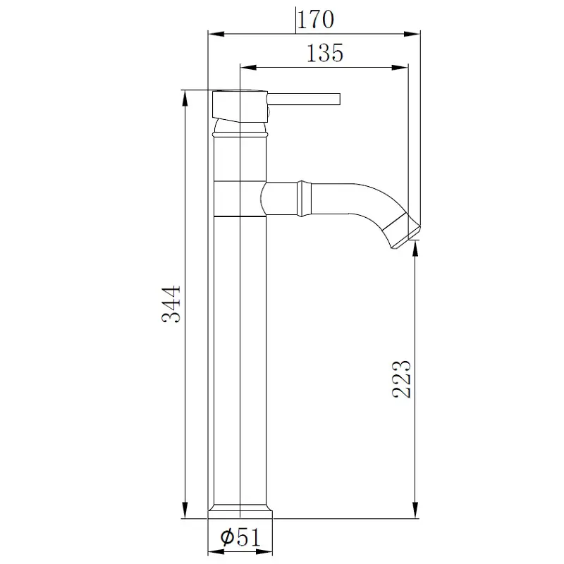 ברז פרח גבוה זהב מט