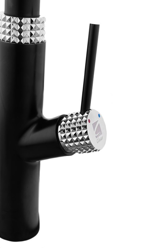 ברז מטבח נשלף שחור מט בשילוב ניקל 1019B – תמונה 4