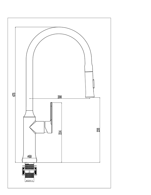 ברז מטבח נישלף זהב מט 1057YB – תמונה 3