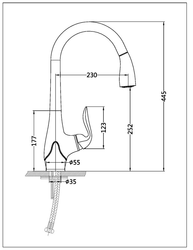ברז מטבח יסמין זהב מט 1094YB – תמונה 3