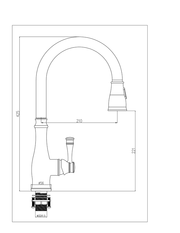 ברז מטבח נישלף זהב מט 1454YB – תמונה 3