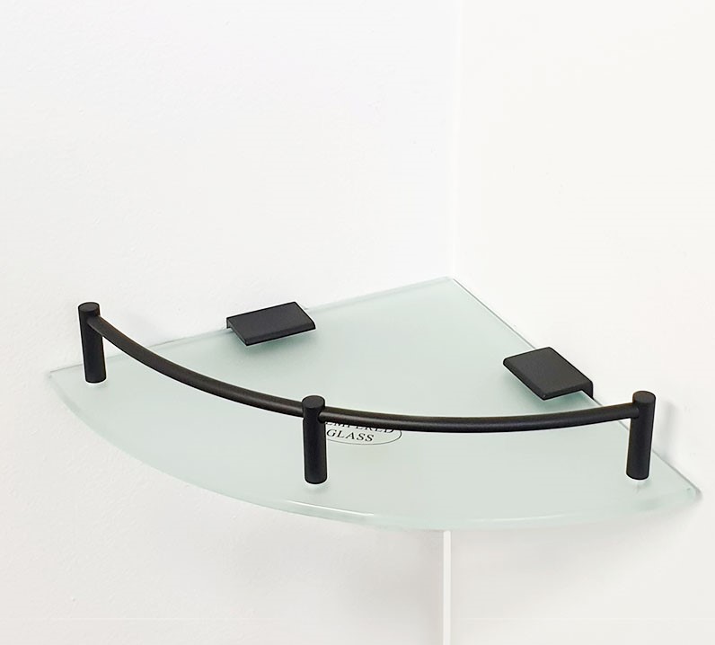 מדף זכוכית פינתי לוטוס שחור – תמונה 3