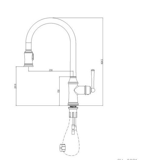 ברז מטבח נישלף זהב מט 1091YB – תמונה 3
