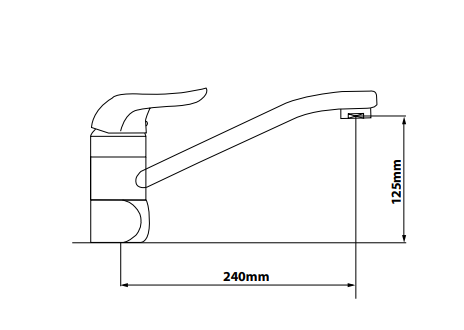 ברז מהקיר קצר שחור מט 2307BL – תמונה 3
