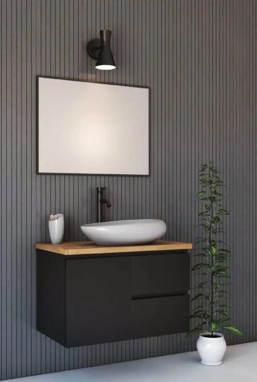 ארון אמבטיה תלוי שחור