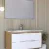 ארון אמבטיה תלוי משולב עץ