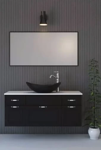 ארון אמבטיה תלוי שחור