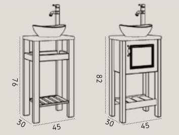 ארון אמבטיה מיני ליב עץ / פארמה 45/30 ס"מ – תמונה 3