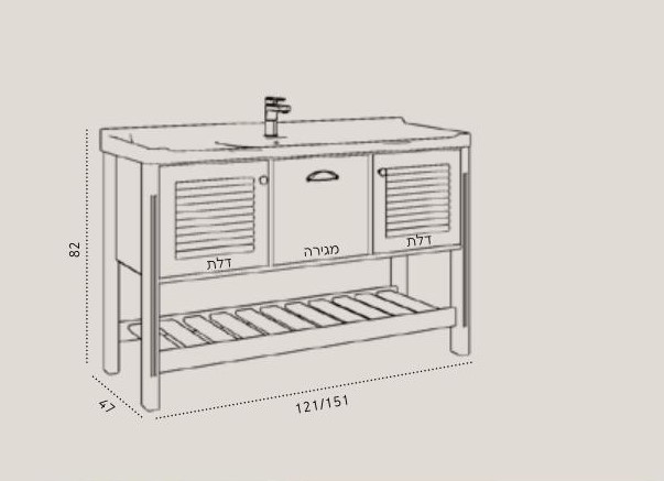 ארון אמבטיה מונח תכלת