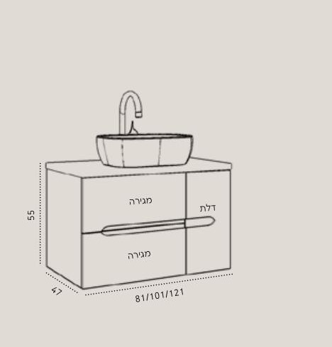 ארון אמבטיה תלוי ירוק