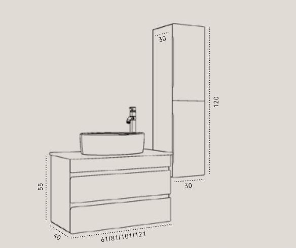 אורון אמבטיה תלוי שיש