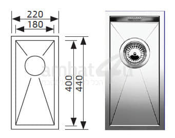 כיור מטבח זירוקס 180 IF/N – תמונה 3