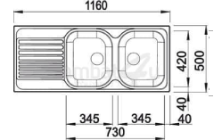 כיור נירוסטה כפול
