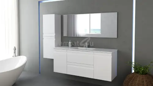 ארון תלוי לבן מבריק