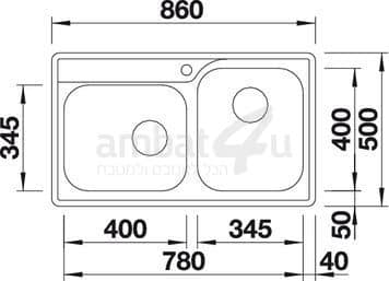כיור כפול נירוסטה