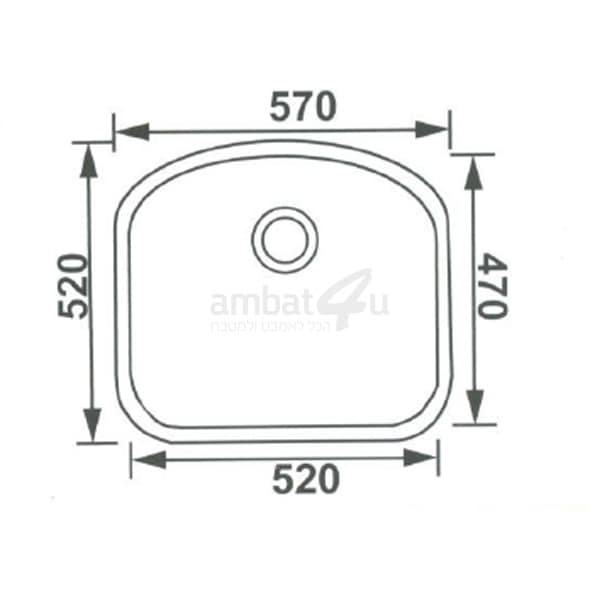כיור מטבח יחיד נירוסטה וואיב WAVE U-1 – תמונה 3