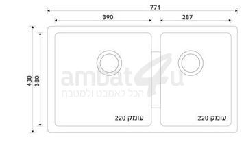 כיור כפול למטבח