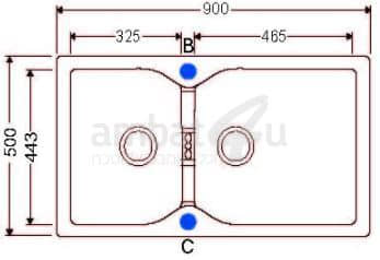 כיור מטבח כפול מגרניט