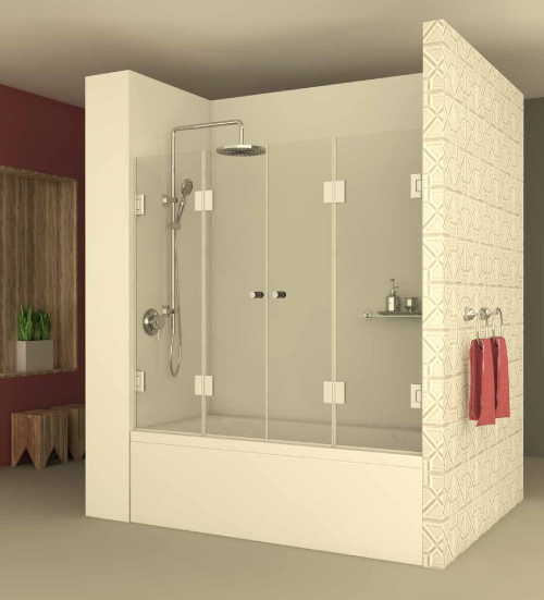 אמבטיון חזית 2 דלתות הרמוניקה דגם מילאנו 809