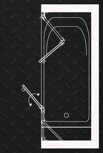 אמבטיון חזית קבוע + דלת + הרמוניקה דגם מילאנו 811 – תמונה 3