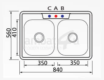 כיור כפול נירוסטה