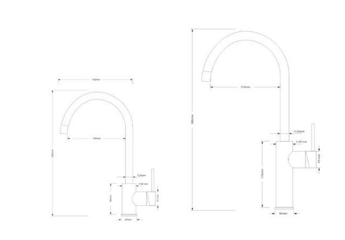 ברז נמוך ניקל כרום JULIET – תמונה 3