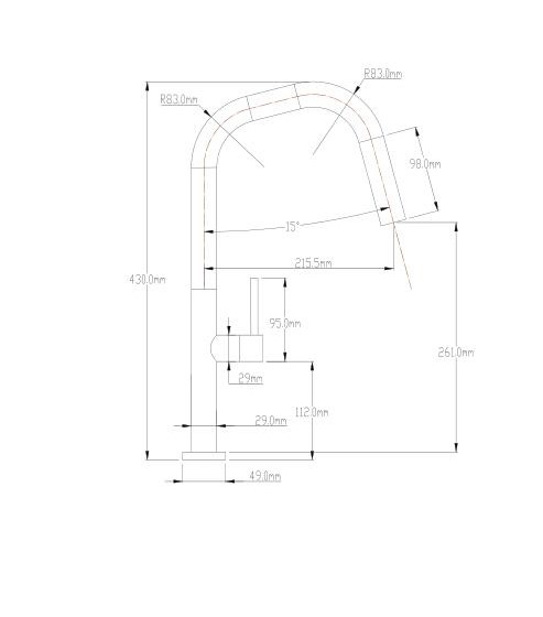 ברז מטבח נישלף NEXT ניקל – תמונה 3