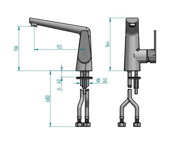 ברז פרח בינוני סדרת גלבוע - חמת – תמונה 3