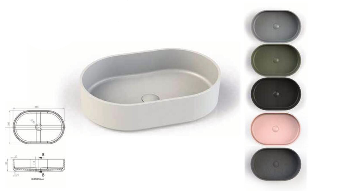 ג'ולי כיור מונח כולל ונטיל תואם - בגוונים