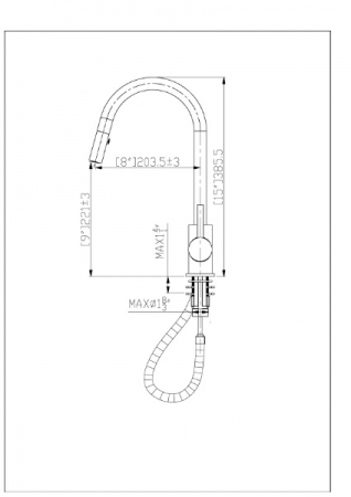 ברז מטבח נישלף גבוה שחור מט 12252 – תמונה 3