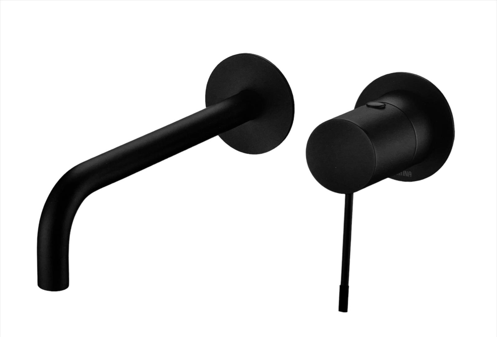 ברז קיר שחור מט