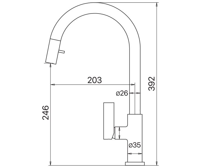 ברז מטבח נשלף חמת