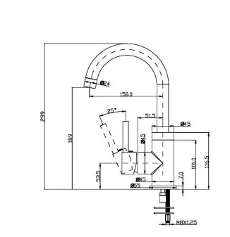 ברז קשת ולנסיה זהב מט 80714 – תמונה 3