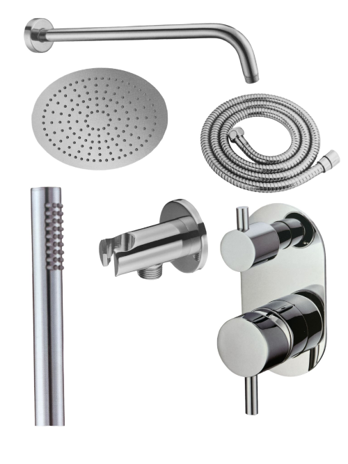 סט רחצה עגול למקלחת 7 חלקים ניקל מונז +אינטרפוץ 4 דרך