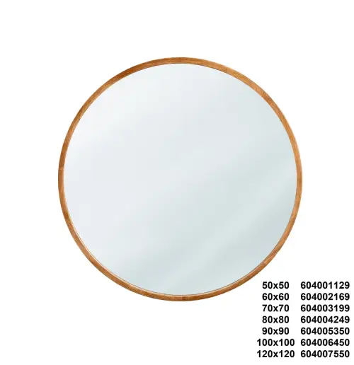 מראה עגולה מסגרת עץ