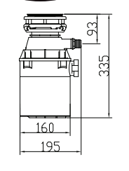 טוחן אשפה ציקלון כולל לחצן