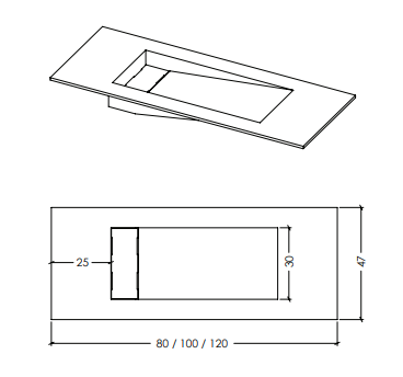 כיור משטח אינטגרלי קוריאן שאטו