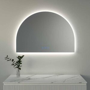 מראה חצי ירח עם מפיג אדים+נורת לד 100/70+ בלוטוס