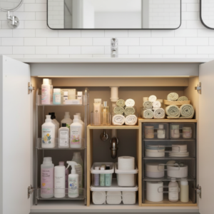 ארגון של הארון מתחת לכיור